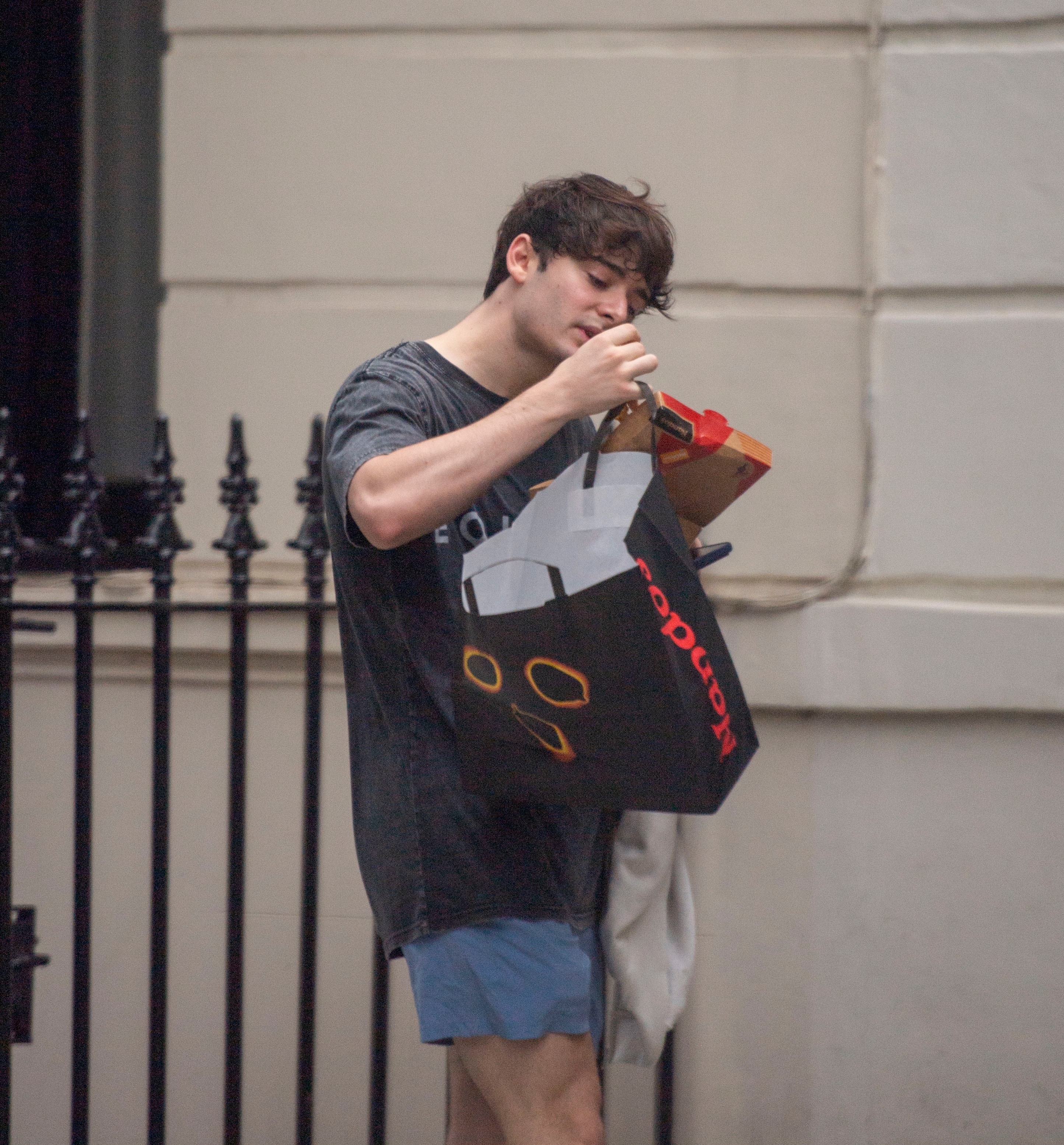 *EXCLUSIVE* A very sweaty Noah Schnapp leaves a gym session with west end star Sheridan Townsley