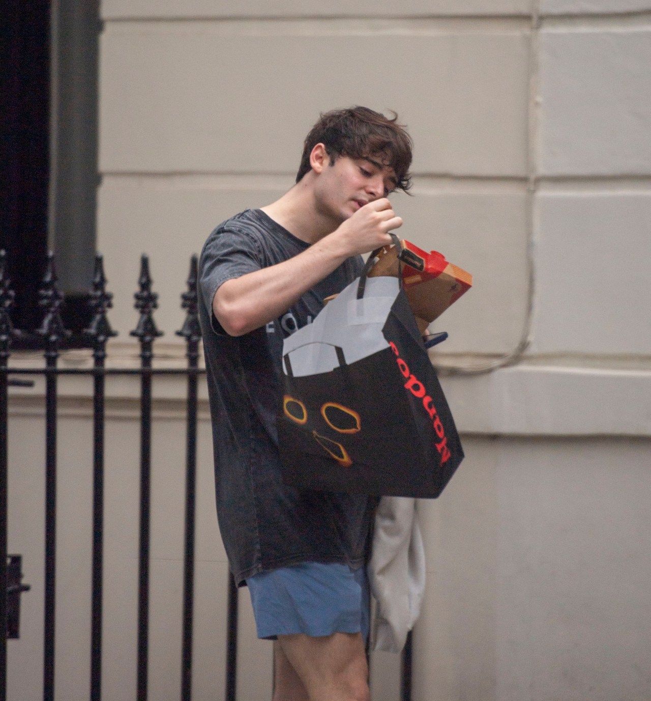 *EXCLUSIVE* A very sweaty Noah Schnapp leaves a gym session with west end star Sheridan Townsley