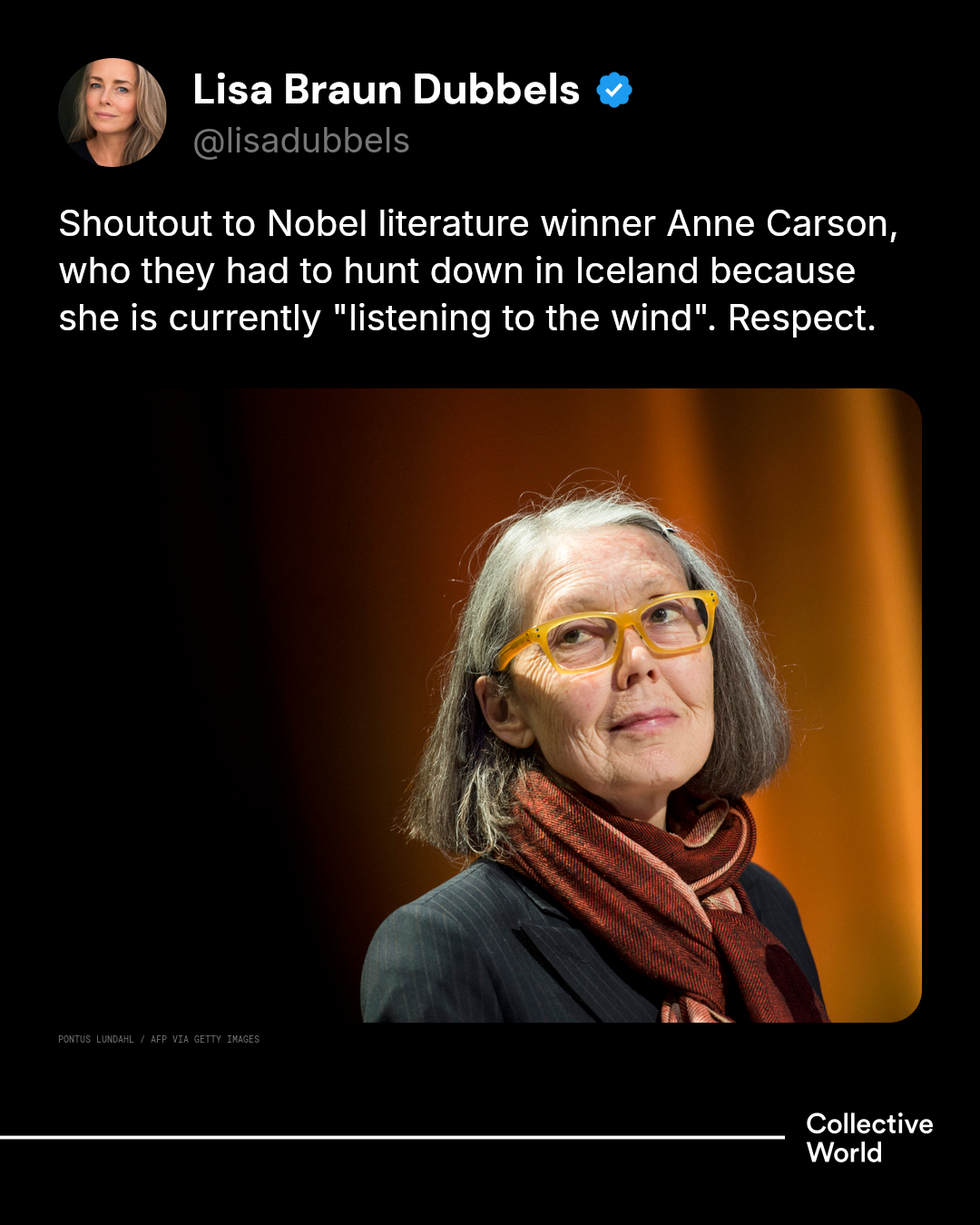 Anne Carson, Canadian poet and Nobel Prize in Literature winner