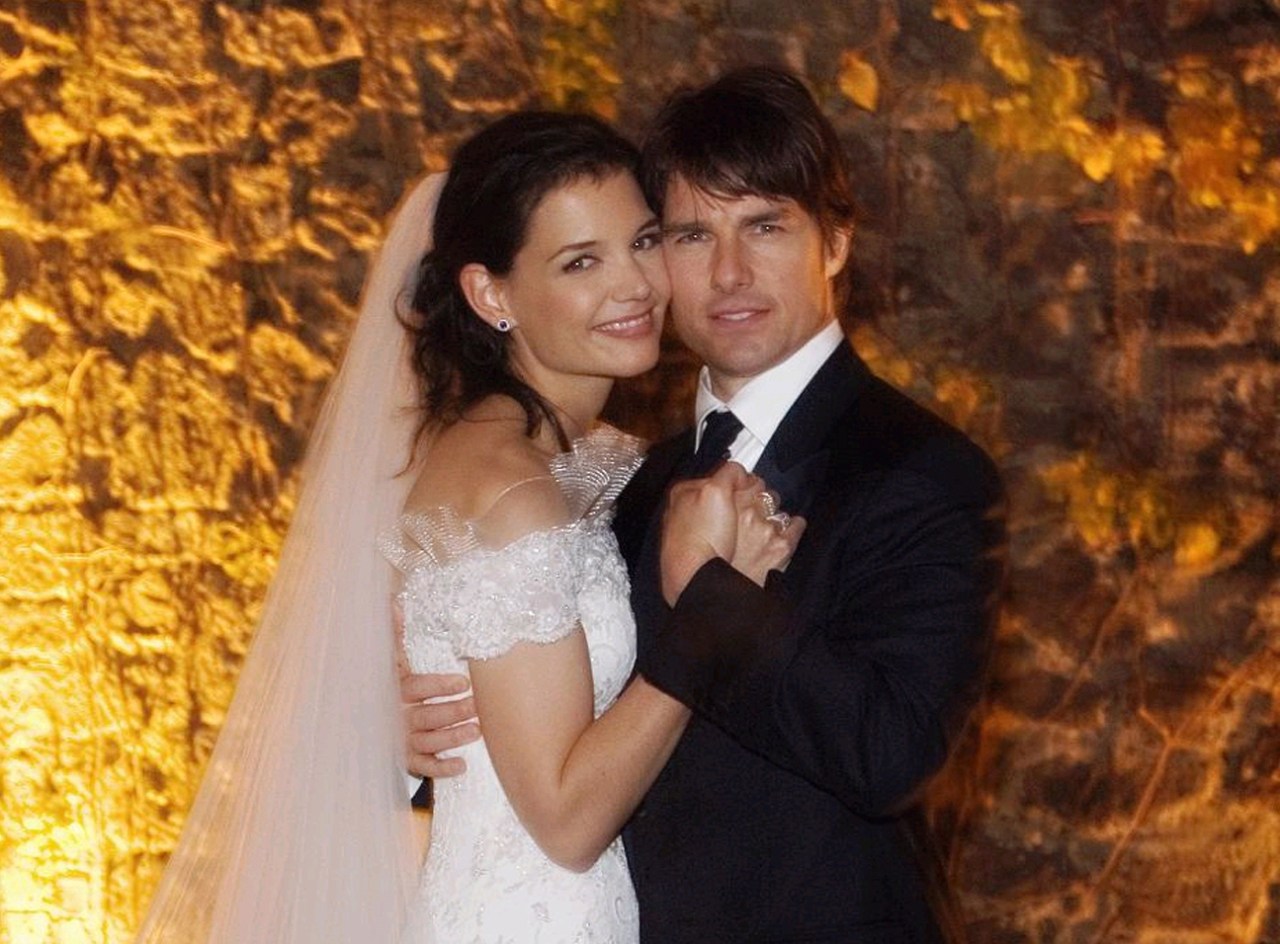 Tom Cruise and Katie Holmes at their wedding at Odescalchi Castle in Italy, November 2006