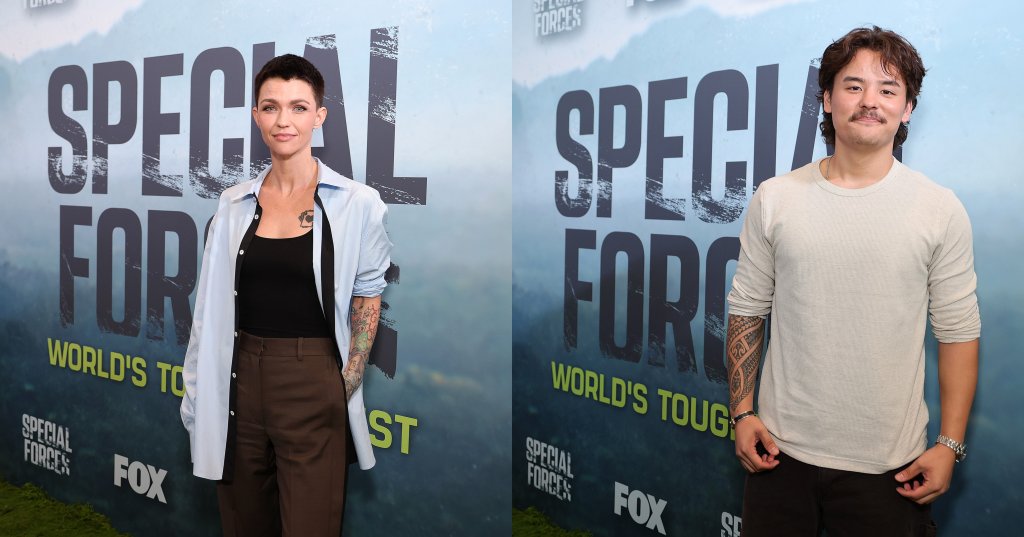 Ruby Rose on a red carpet at the FOX Studio Lot in Los Angeles