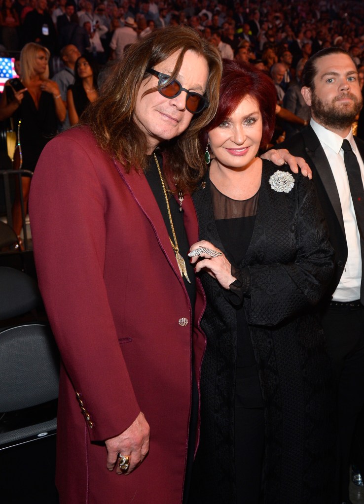 Ozzy Osbourne and Sharon Osbourne at a pre-fight party in Las Vegas in 2017