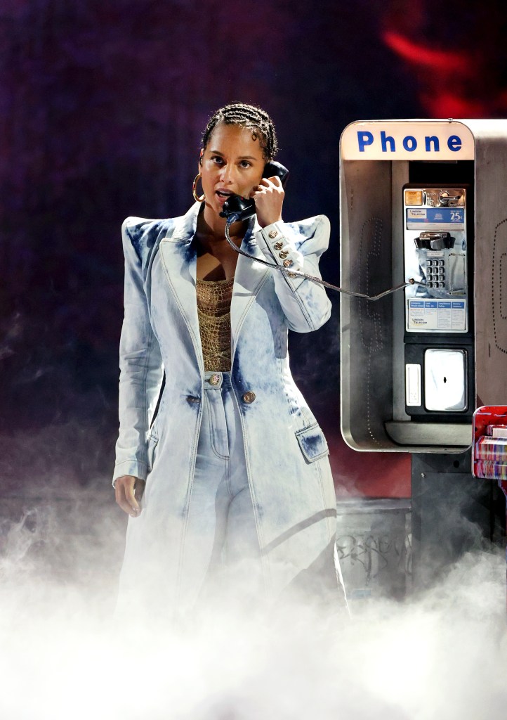 Alicia Keys performing onstage at the 2021 Billboard Music Awards at Microsoft Theater in Los Angeles